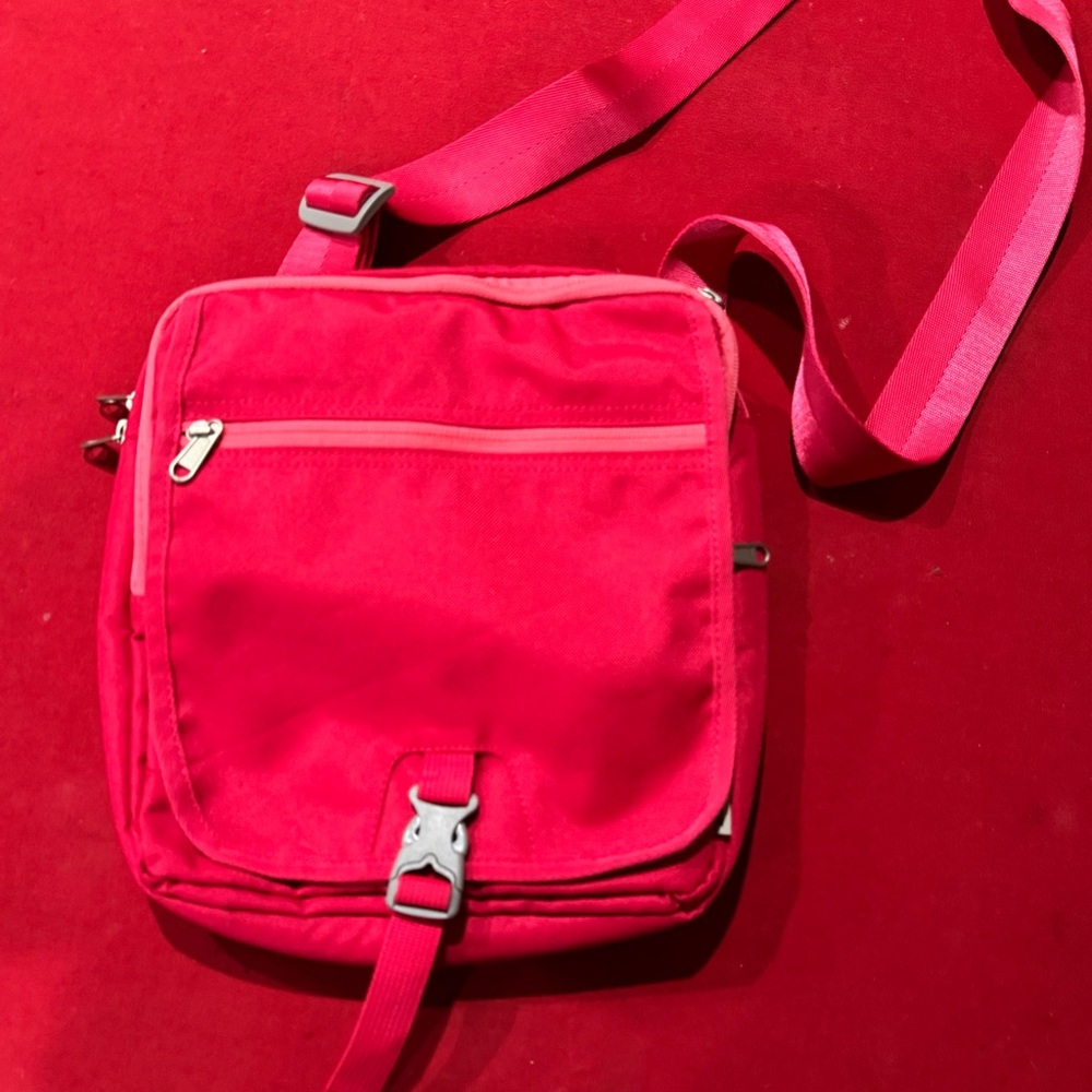 Vibrant Pink Crossbody unisex Bag perfect for iPad